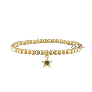Love Lisa evil eye star charm beaded bracelet gold with blue center detail