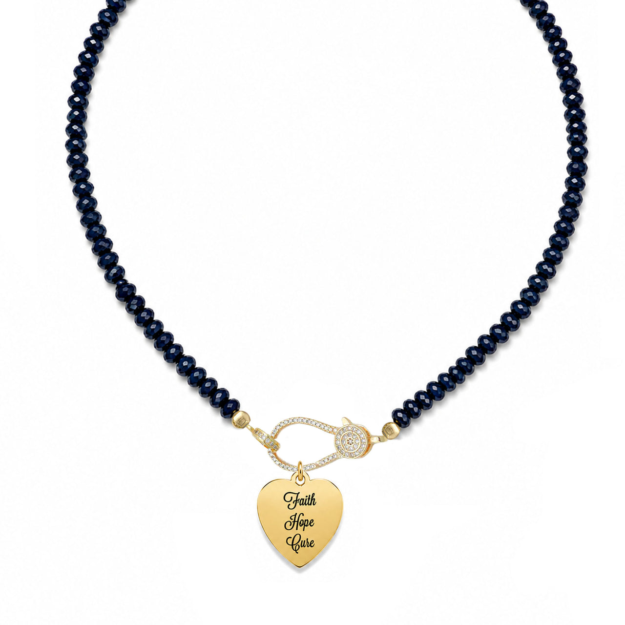 Faith Hope Cure Reversible Necklace