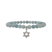 faith gemstone star of david bracelet light blue jade gold beaded bracelet love lisa