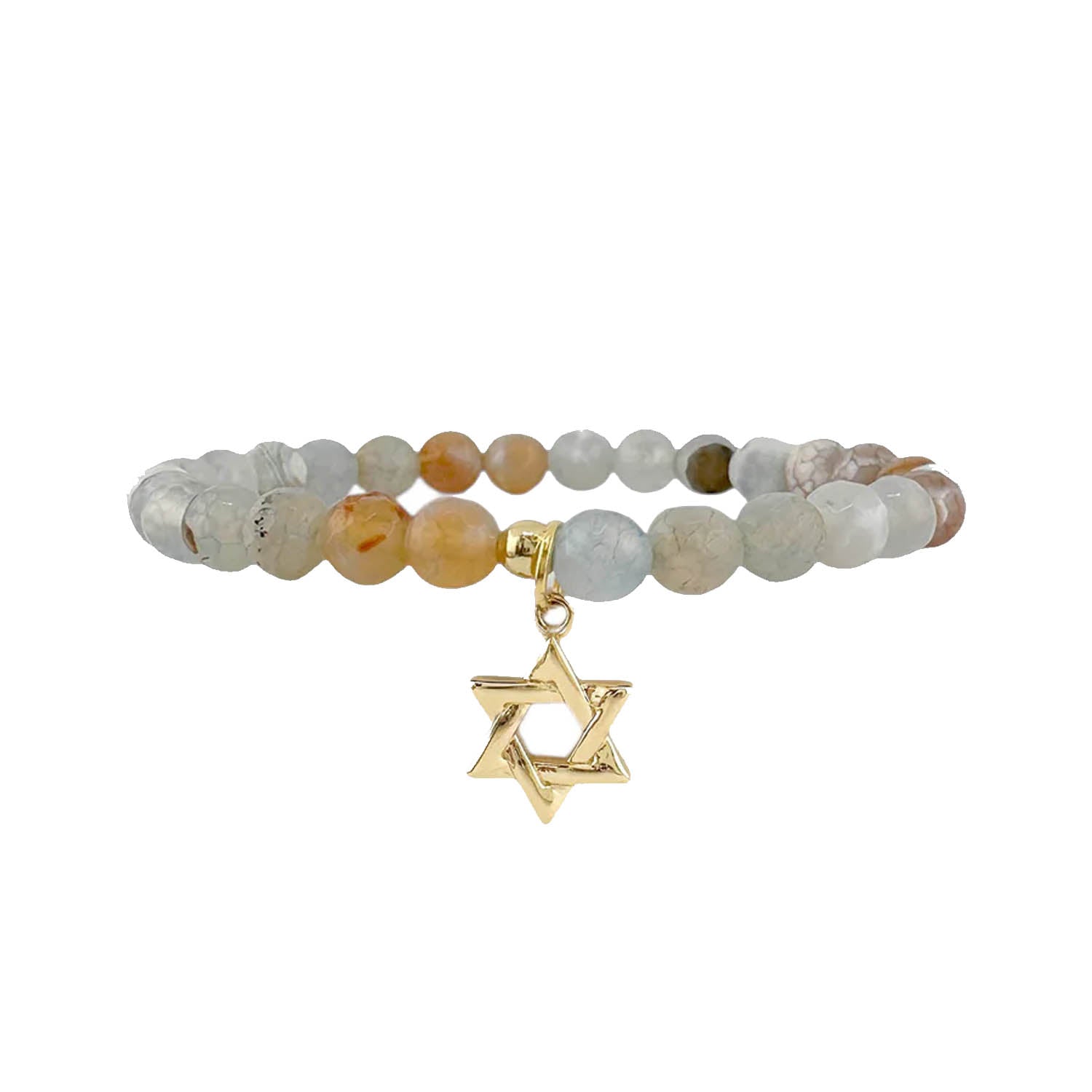 faith gemstone star of david bracelet white fire agate silver elegant faith jewelry love lisa
