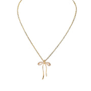 love lisa famous ribbon bow necklace gold with bow pendant