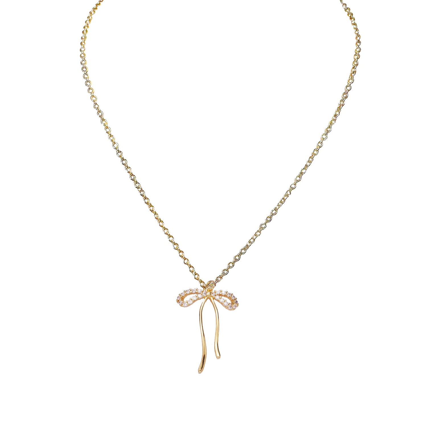 love lisa famous ribbon bow necklace gold with bow pendant