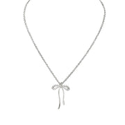 love lisa famous ribbon bow necklace silver with delicate bow pendant