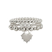 love lisa farah heart and soul bracelet stack silver