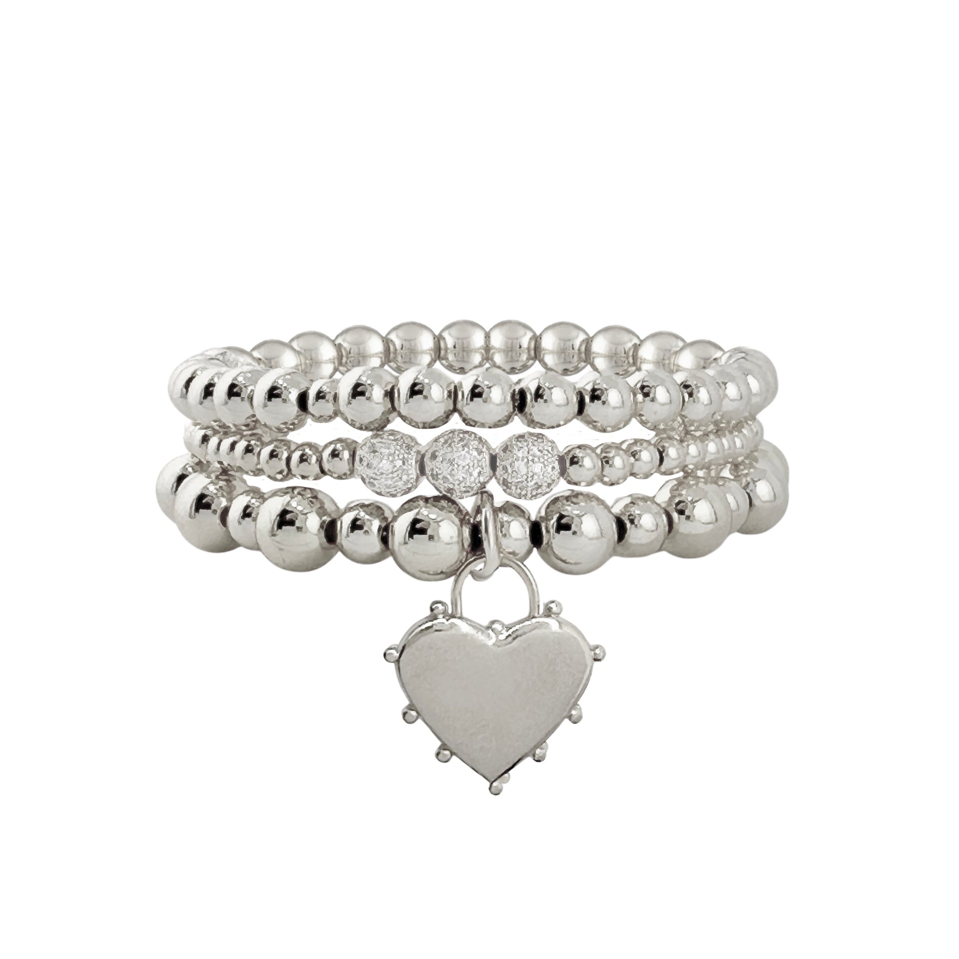 love lisa farah heart and soul bracelet stack silver