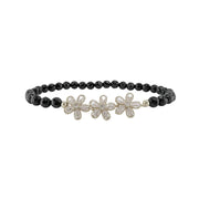 love lisa felicity cz flower anklet black gemstone beads with cz flower charms