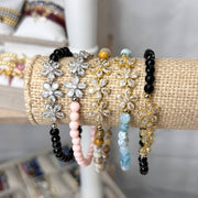 love lisa felicity cz flower anklet pastel gemstone assortment with cz flower charms