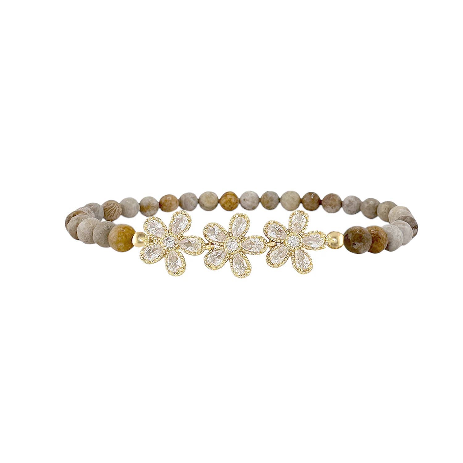 love lisa felicity cz flower anklet sand gemstone beads 