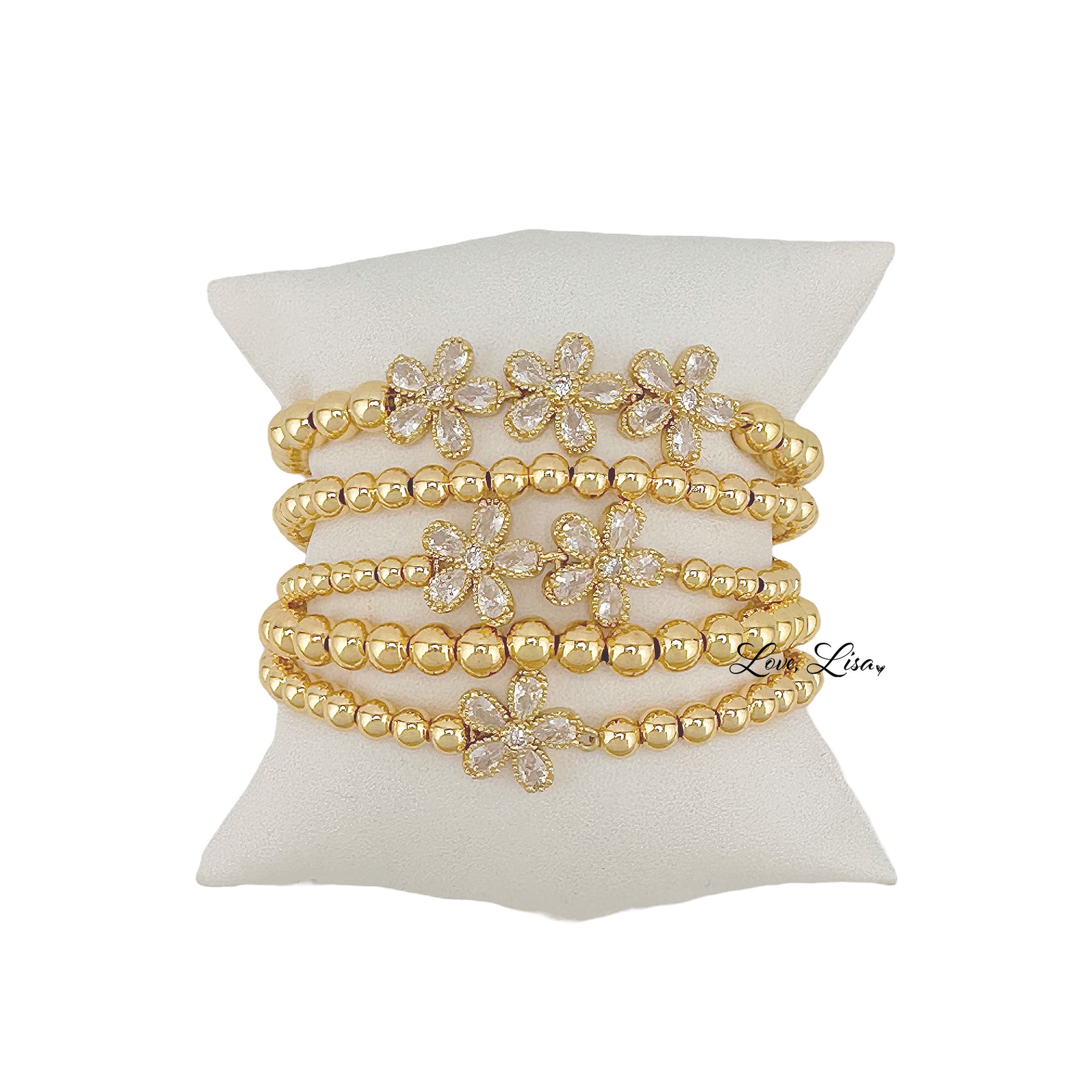 Felicity Floral Collection stretch bracelet with sparkling flower design

