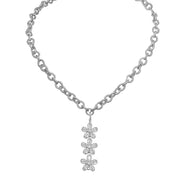Love Lisa Felicity Three Flower Necklace silver finish