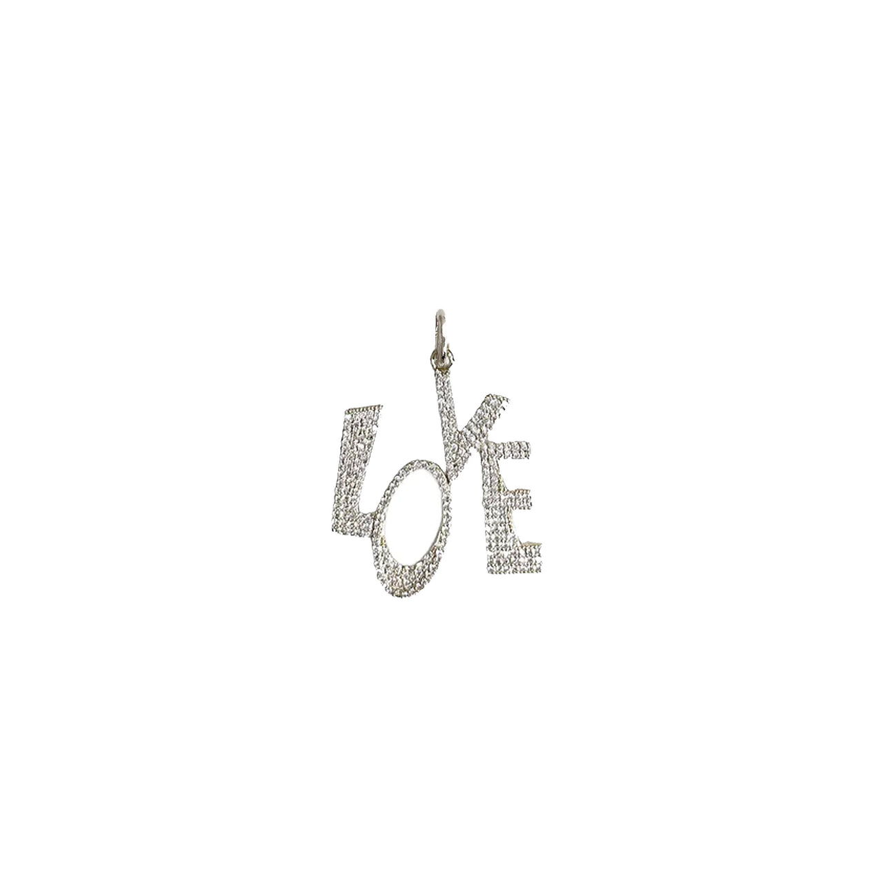 Funky Love Charm in silver finish with crystals