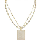 Love Lisa Gabby Diamond Dog Tag Necklace in gold