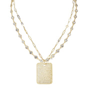 Love Lisa Gabby Diamond Dog Tag Necklace in gold