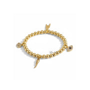 Gabriella Italian Horn Charm Bracelet gold beads with evil eye mano and cornicello charms Love Lisa