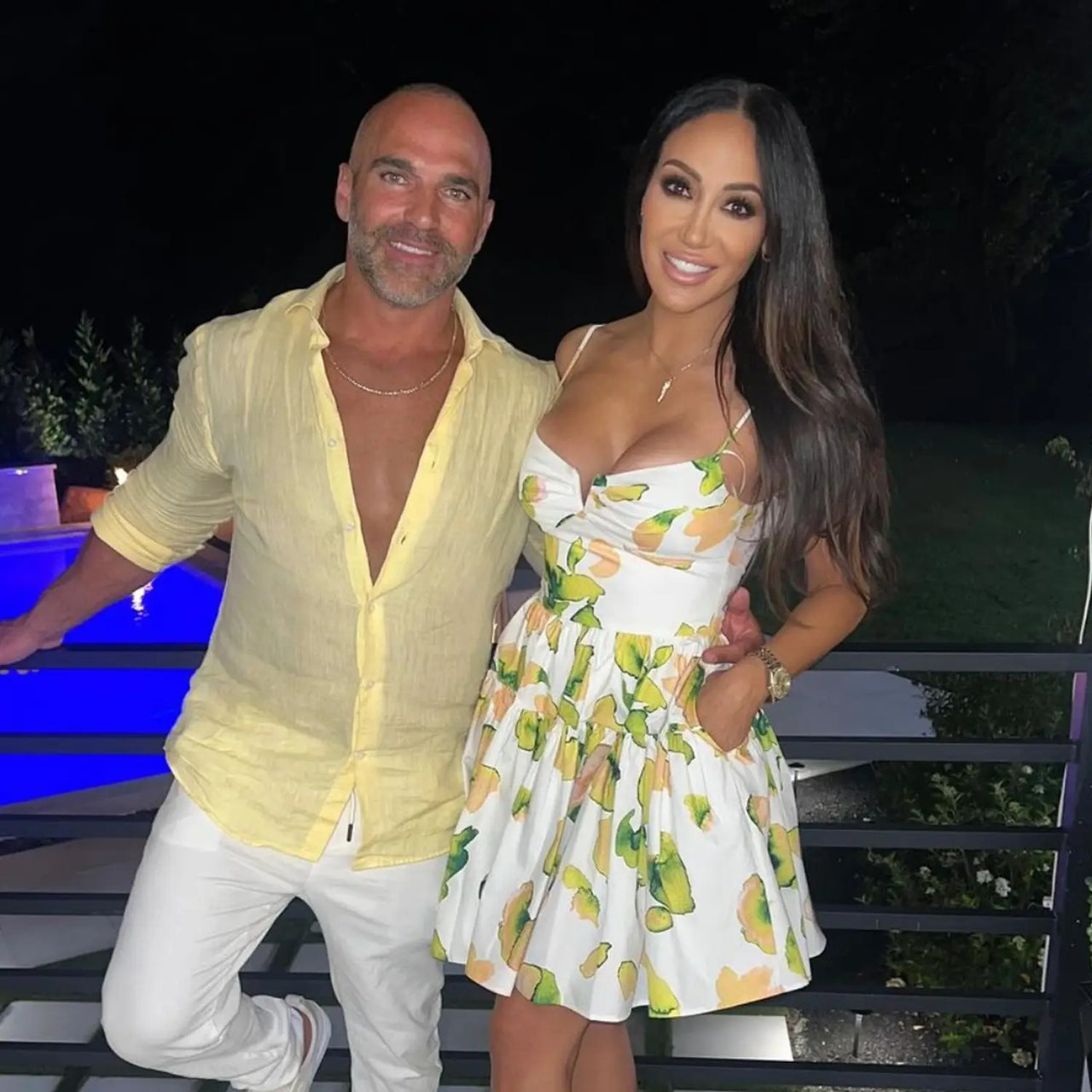 Melissa gorga wearing the gia italian horn necklace