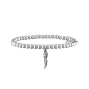 gia italian horn 4mm bracelet with a silver cornicello