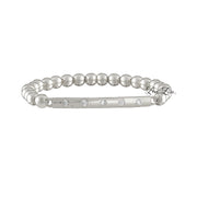 Gianna CZ Bar Bracelet Love Lisa silver beaded bracelet with cz bar