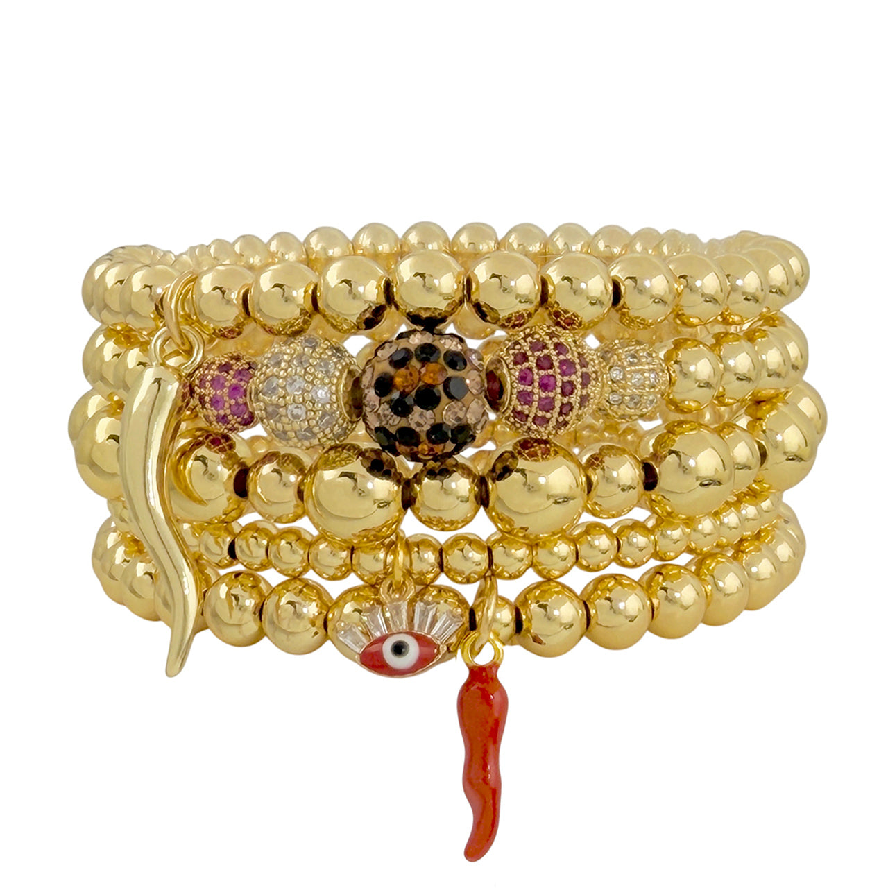 Love Lisa Gianna Leopard Italian Horn Stack in red