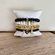 Gianna Italian Horn Stack of Beaded Bracelets Love Lisa display