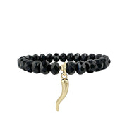 Gianna Italian Horn Stack of Beaded Bracelets Love Lisa black and gold