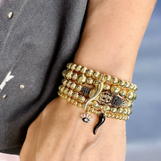 Love Lisa Gianna Leopard Italian Horn Stack worn on wrist