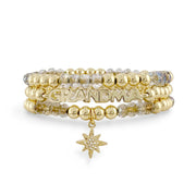 love lisa family bracelet stack display featuring grandma starburst 