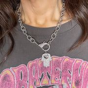 love lisa glam hamsa charm styled on clasp necklace sparkling protective charm for women