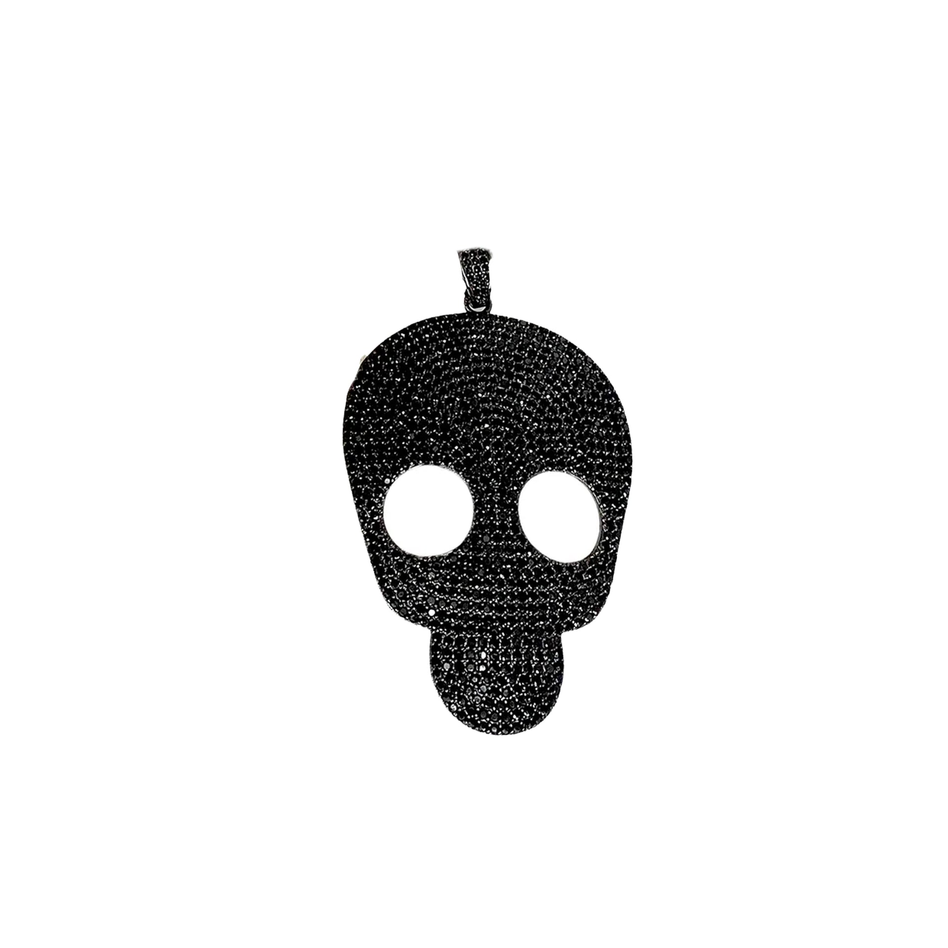 Black skull charm with edgy pavé sparkle