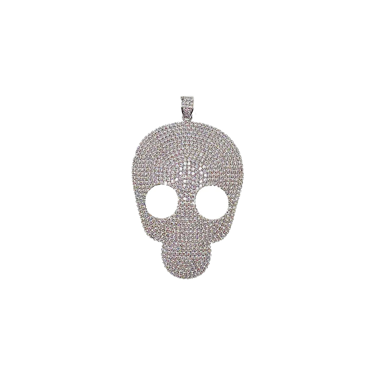 silver glamorous pave skull charm love lisa jewelry with crystal accents bold skull pendant for women