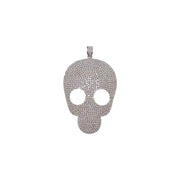 silver glamorous pave skull charm love lisa jewelry with crystal accents bold skull pendant for women