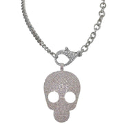silver glamorous pave skull charm love lisa jewelry with crystal accents bold skull pendant for women