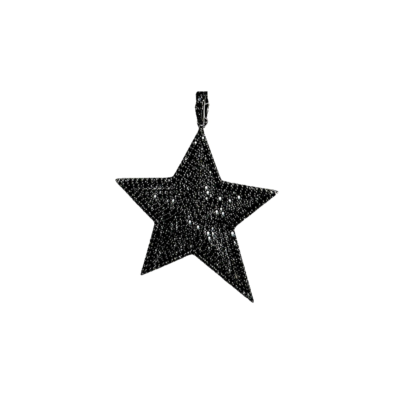 Black-tone celestial charm shaped like a glittering star