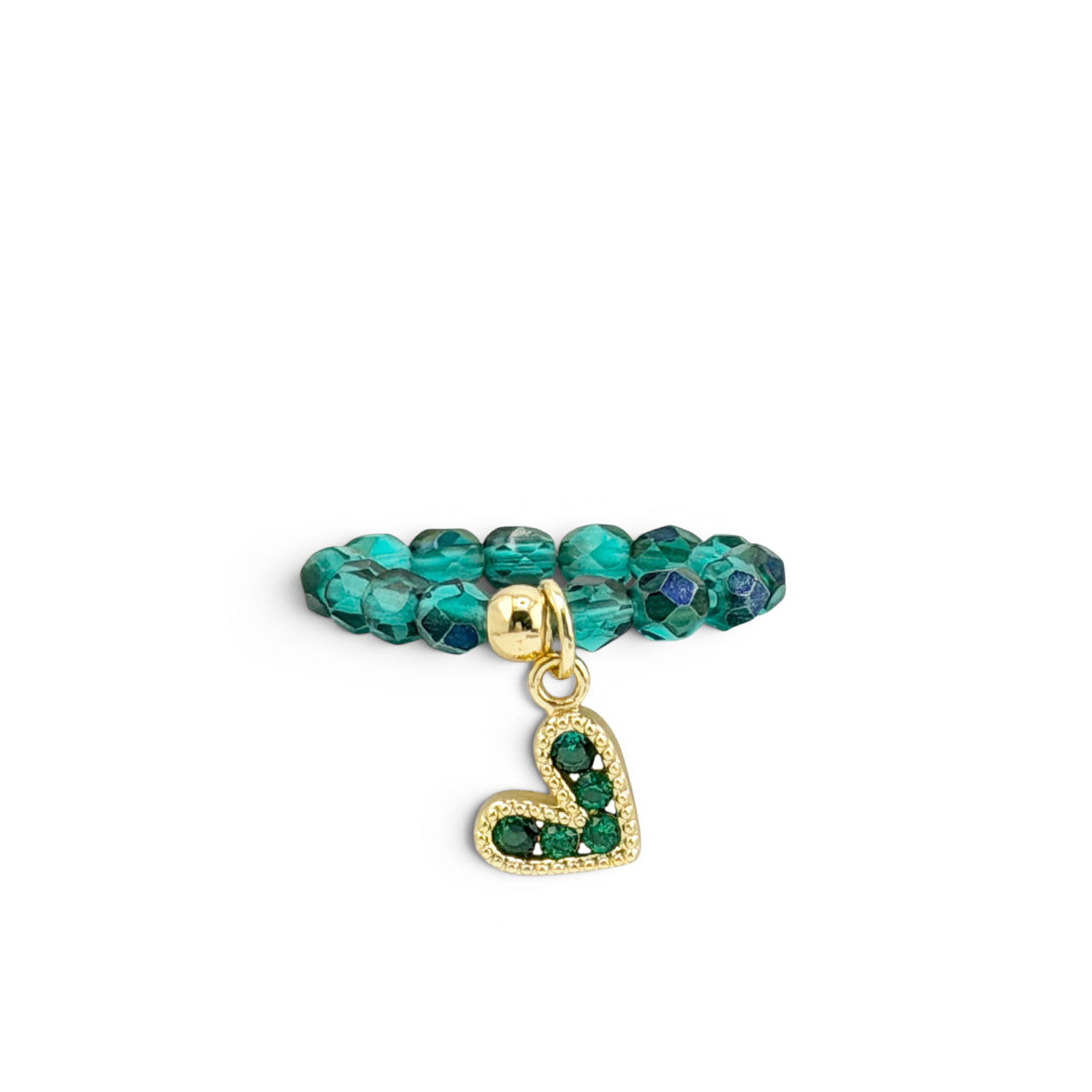 Lexi Slanted Heart Crystal Stretch Ring
