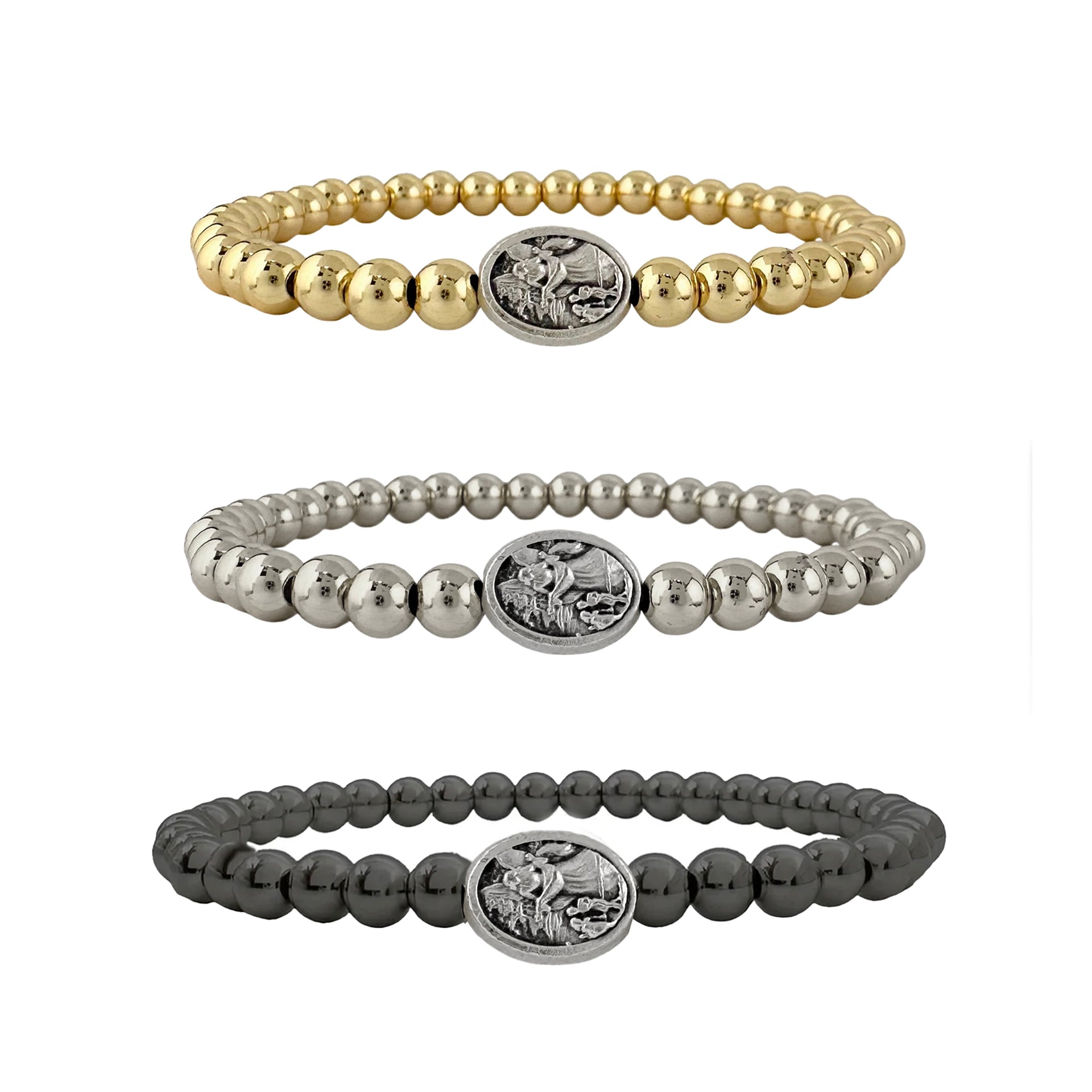 subliminal guardian angel stretch bracelet beaded stack 