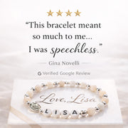 guardian angel name bracelet with prayer card personalized jewelry Love Lisa