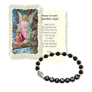guardian angel name bracelet with prayer card personalized jewelry Love Lisa
