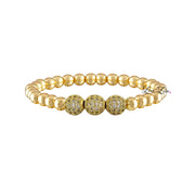 gold bracelet with gold pave beads modern statement bracelet