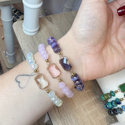 Love Lisa Hailey crystal beaded stretch bracelet worn stacked colorful crystal bracelet styling