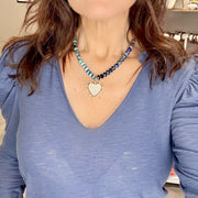 Love Lisa Hailey Heart Pavé Necklace layered styling