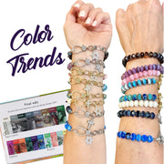 woman wearing stack of hailey star of david beaded bracelets colorful jewelry