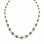 evil eye enamel necklace black protective eye chain bold modern evil eye jewelry necklace