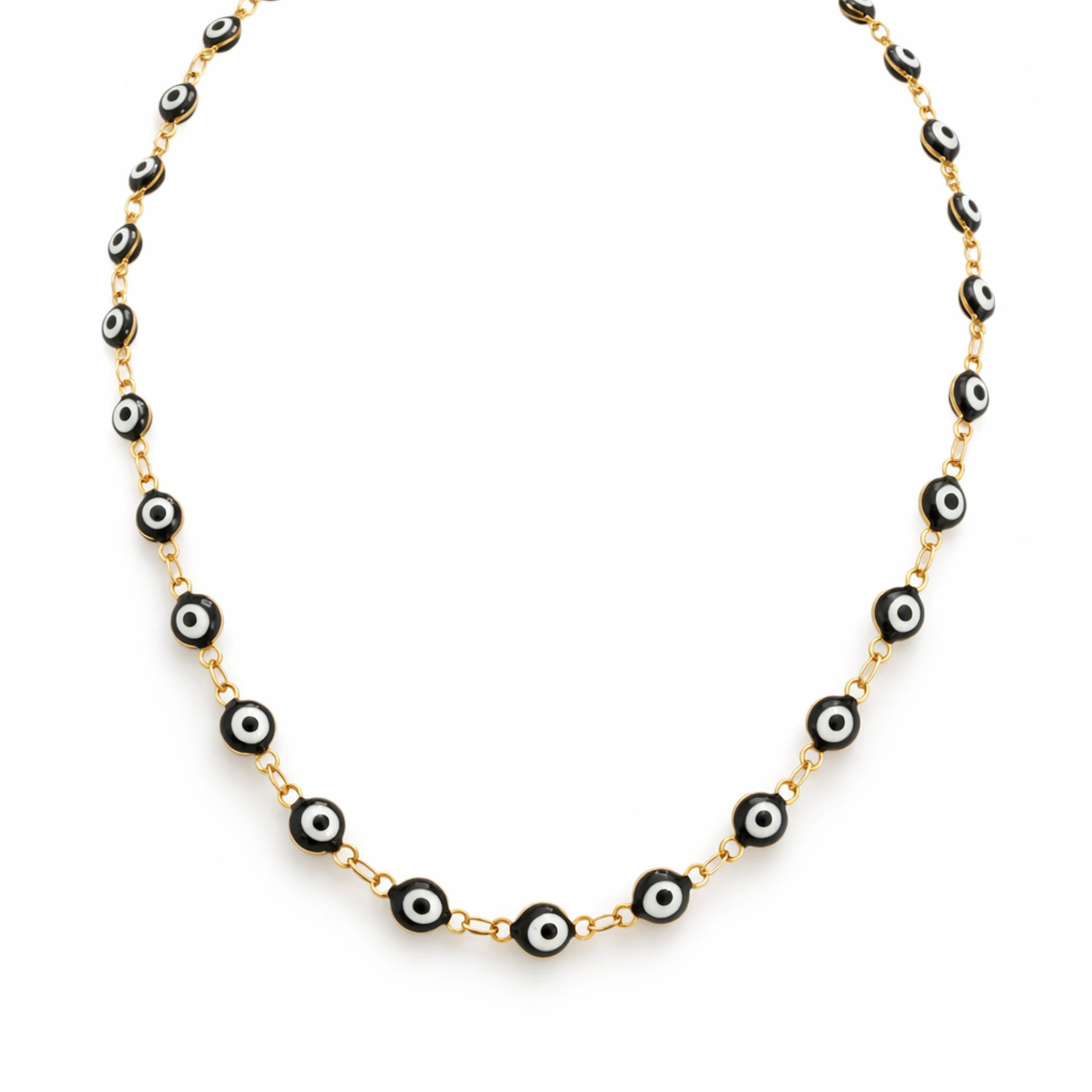evil eye enamel necklace black protective eye chain bold modern evil eye jewelry necklace