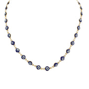 evil eye enamel necklace blue gold protective eye chain necklace layered evil eye jewelry