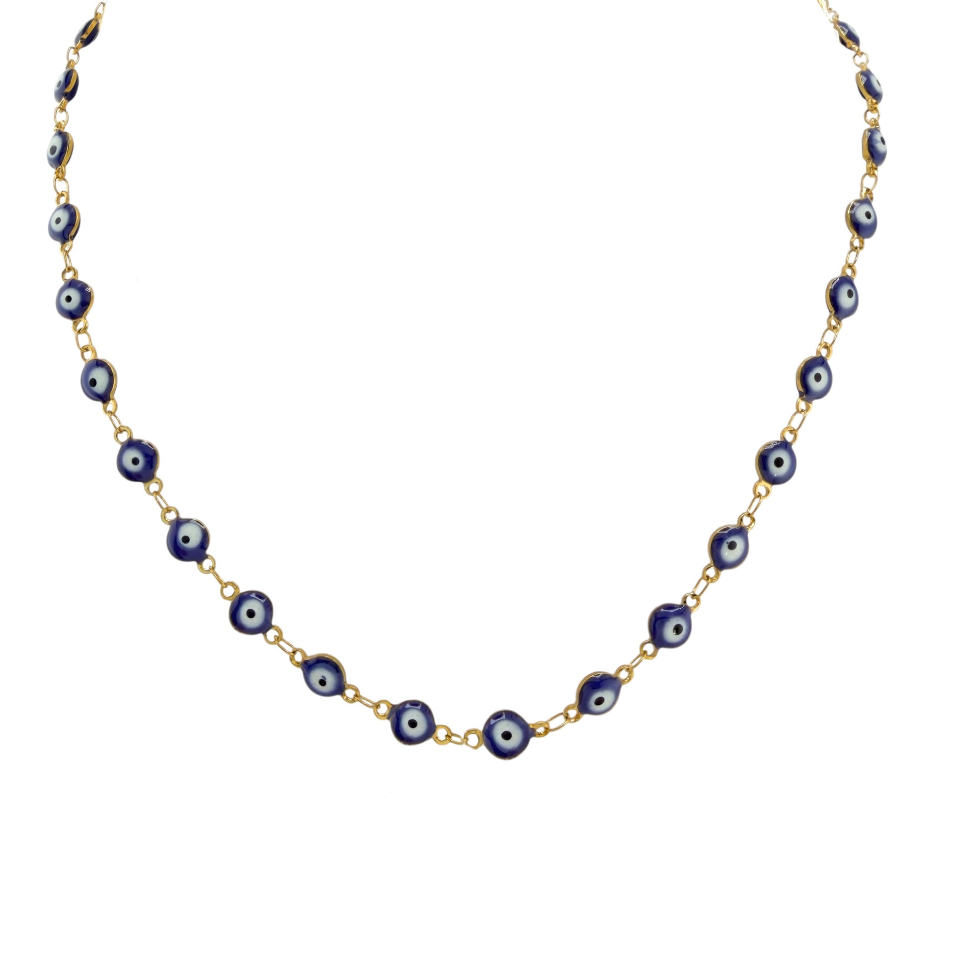 evil eye enamel necklace blue gold protective eye chain necklace layered evil eye jewelry