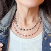 Love Lisa evil eye necklace layered multiple lengths protective eye enamel chain styling