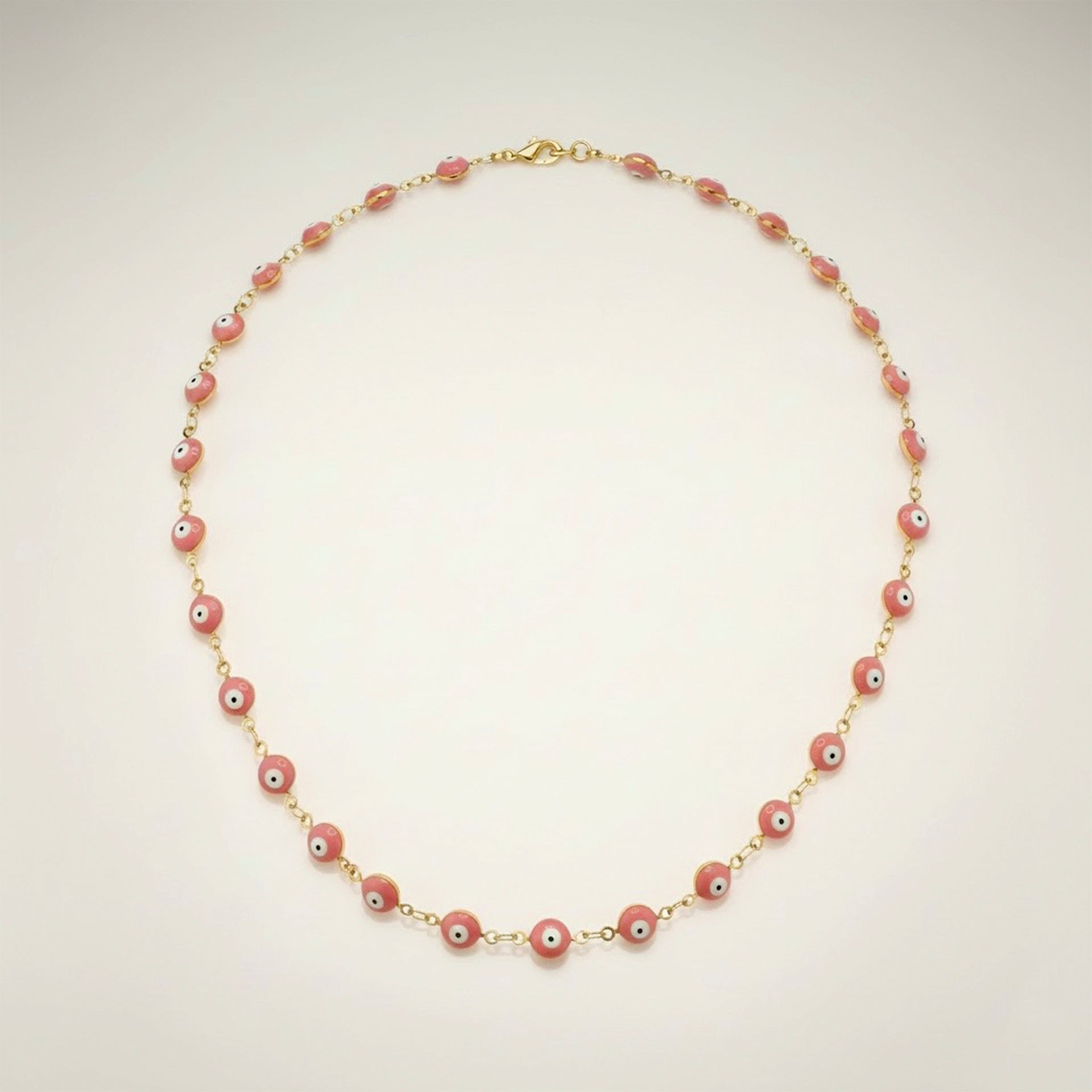 evil eye enamel necklace pink protective eye chain delicate colorful evil eye necklace