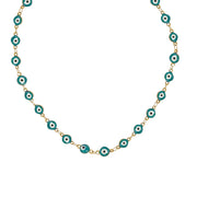 evil eye enamel necklace turquoise protective eye chain vibrant evil eye jewelry necklace