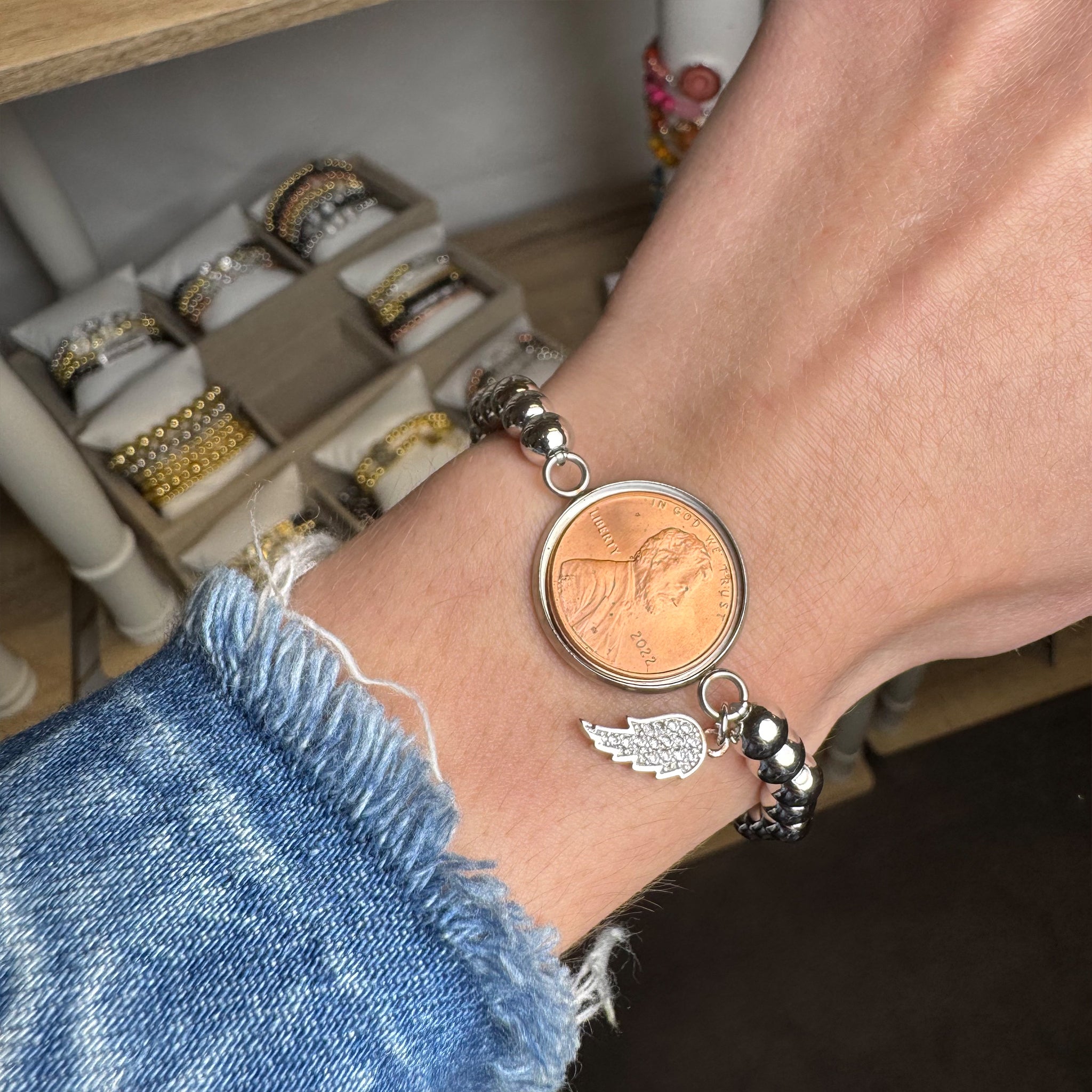 Hannah Pennies from Heaven Bracelet – Lucky Penny Keepsake Jewelry
