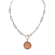 Sentimental coin charm necklace with Lincoln penny