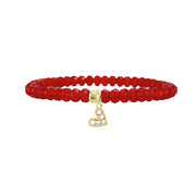 Love Lisa harper adorable crystal heart charm bracelet red Czech crystal beads gold heart